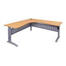 Electric Corner Workstation Beech And Silver 1500X1500Mm