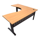 Corner Workstation With Span Leg Beech And Black 1500X1500Mm