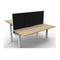 Adjustable 2Person Workstation With Screen Nat Oak And White 1500Mm