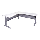 Electric Corner Workstation Natural White And Silver 1800X1500Mm