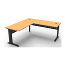 Open Workstation With Return Beech And Black 1800X1800Mm