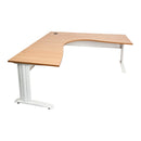 Corner Workstation With Span Leg Beech And White Satin 1500X1500Mm