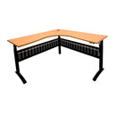 Electric Corner Workstation Beech And Black 1800X1500Mm