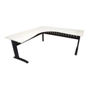 Corner Workstation With Span Leg Natural White And Black 1500X1500Mm