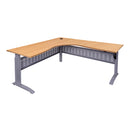 Electric Corner Workstation Beech And Silver 1800X1500Mm