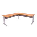 Corner Workstation With Span Leg Beech And Silver 1800X1800Mm
