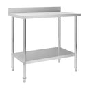 Kitchen Work Table With Backsplash 100X60X93 Cm Stainless Steel