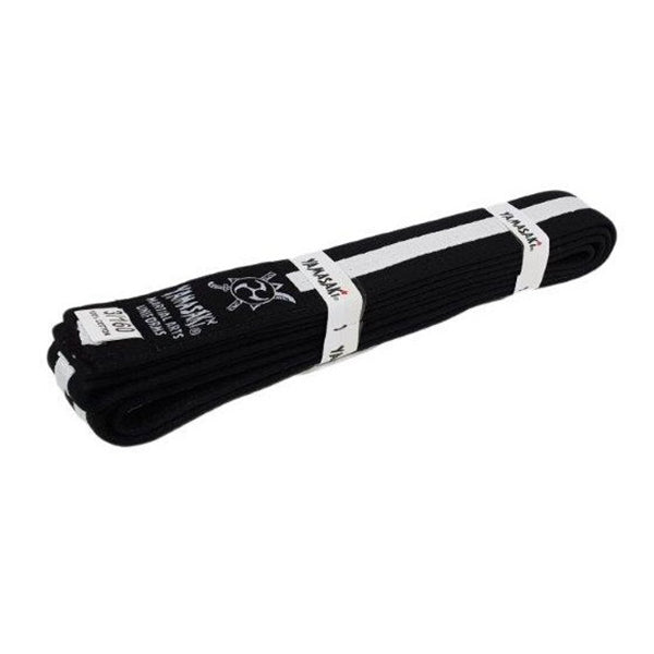 Yamasaki Coloured Martial Arts Belts With White Stripe Black